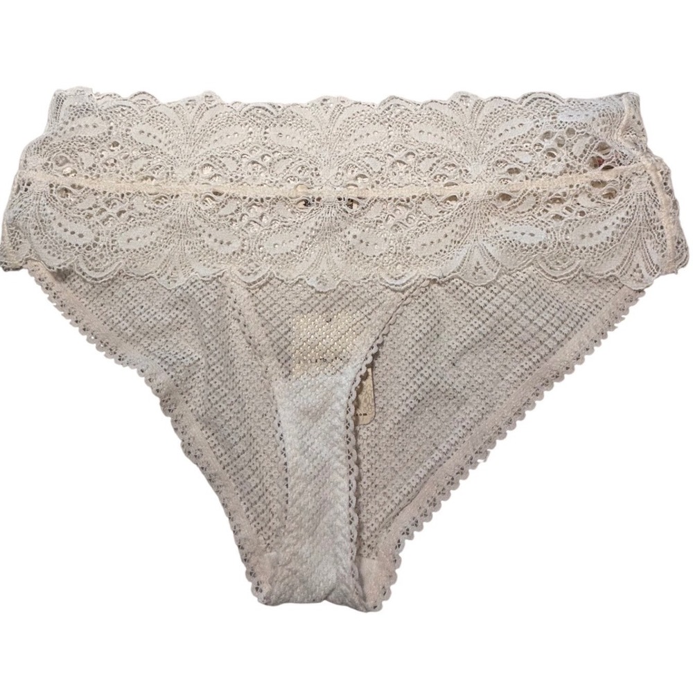 Intimately Free People White Alyssum Lace Mesh Bikini Panties Size M OB8166 NEW